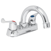 Mezcladora de lavaanos 4"  cuello curvo puño palanca croada acero inoxidable foset basic